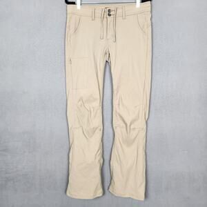 PrAna Stretch Zion Halle Pants Womens 8 Beige Hiking Cargo Convertible W4HARG113